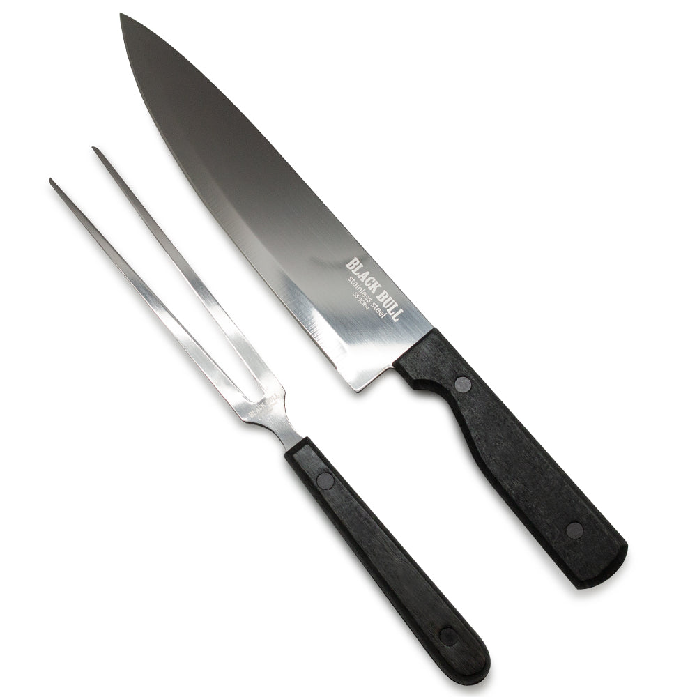 
                  
                    SET CUCHILLO + TENEDOR BLACK BULL
                  
                