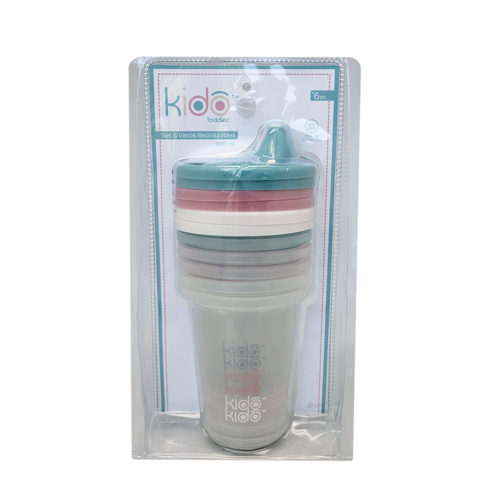 Set 6 Vasos Reutilizables Kido
