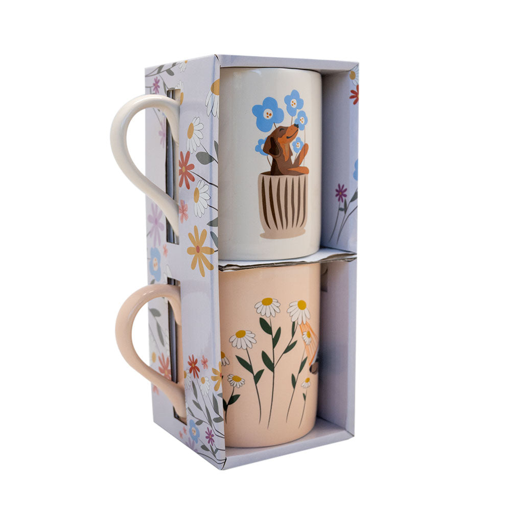 Set 2 Tazones Duo 330ml Pet Flowers