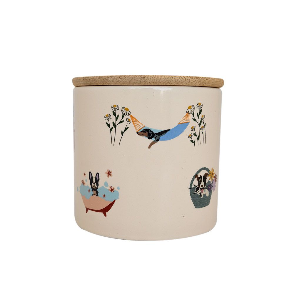 Container Tapa Bamboo 500ml Pet Flowers
