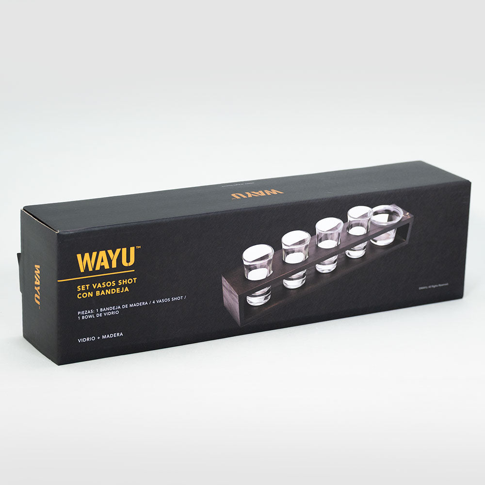
                  
                    SET VASOS SHOT CON BANDEJA WAYU
                  
                