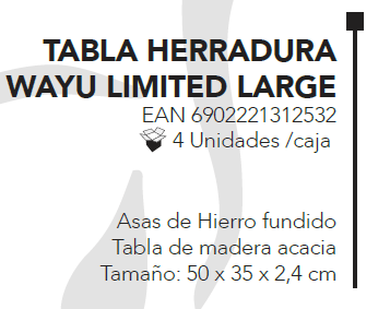 
                  
                    TABLA HERRADURA WAYU LIMITED LARGE
                  
                