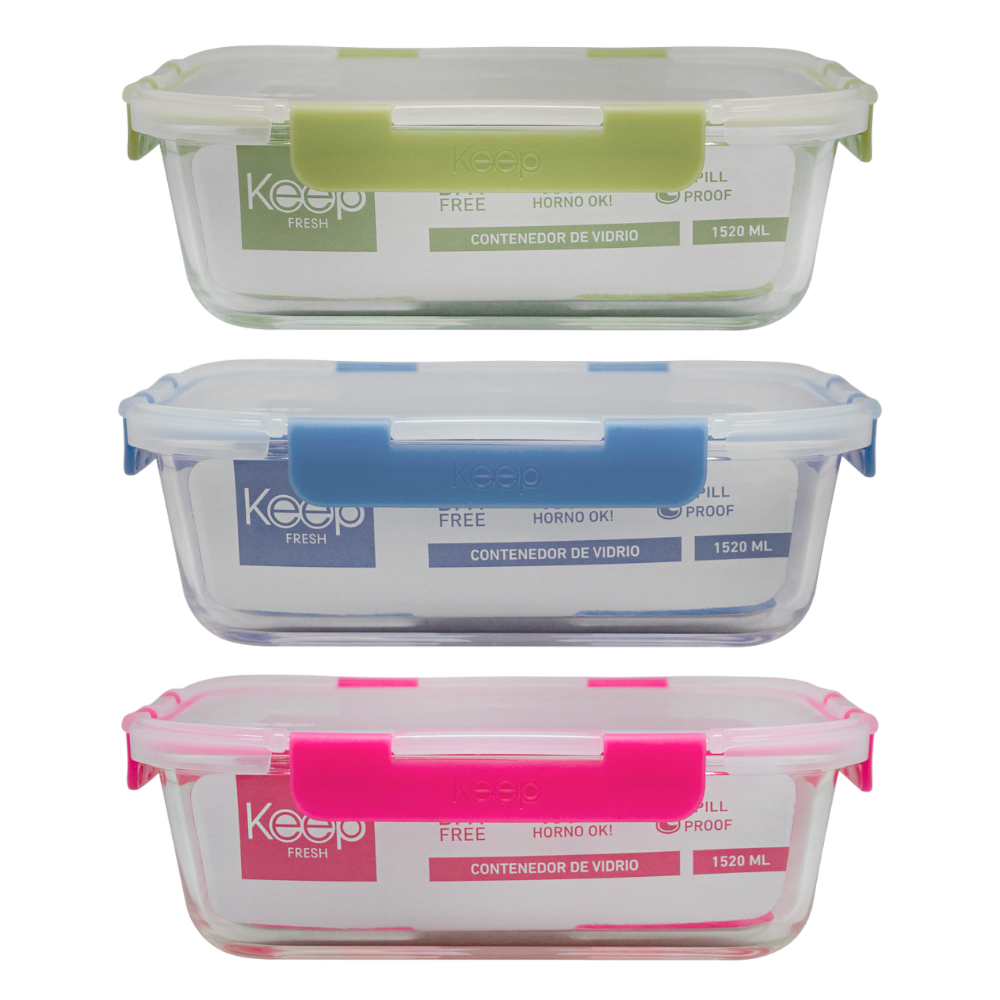 HERMETICO RECTANGULAR 1520ML GLASS KEEP