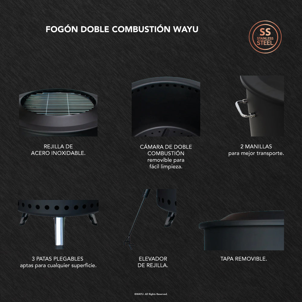 
                  
                    FOGON DOBLE COMBUSTION 55CM  WAYU
                  
                