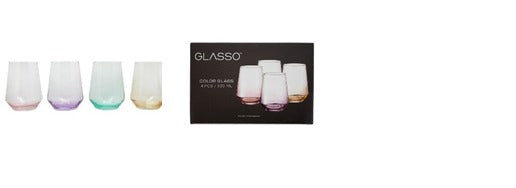 SET 4 VASOS COLOR GLASSO