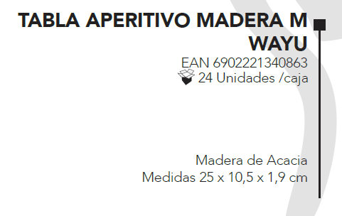 
                  
                    TABLA APERITIVO MADERA M WAYU
                  
                
