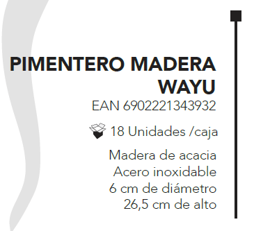 
                  
                    PIMENTERO MADERA WAYU 26,5 CM
                  
                